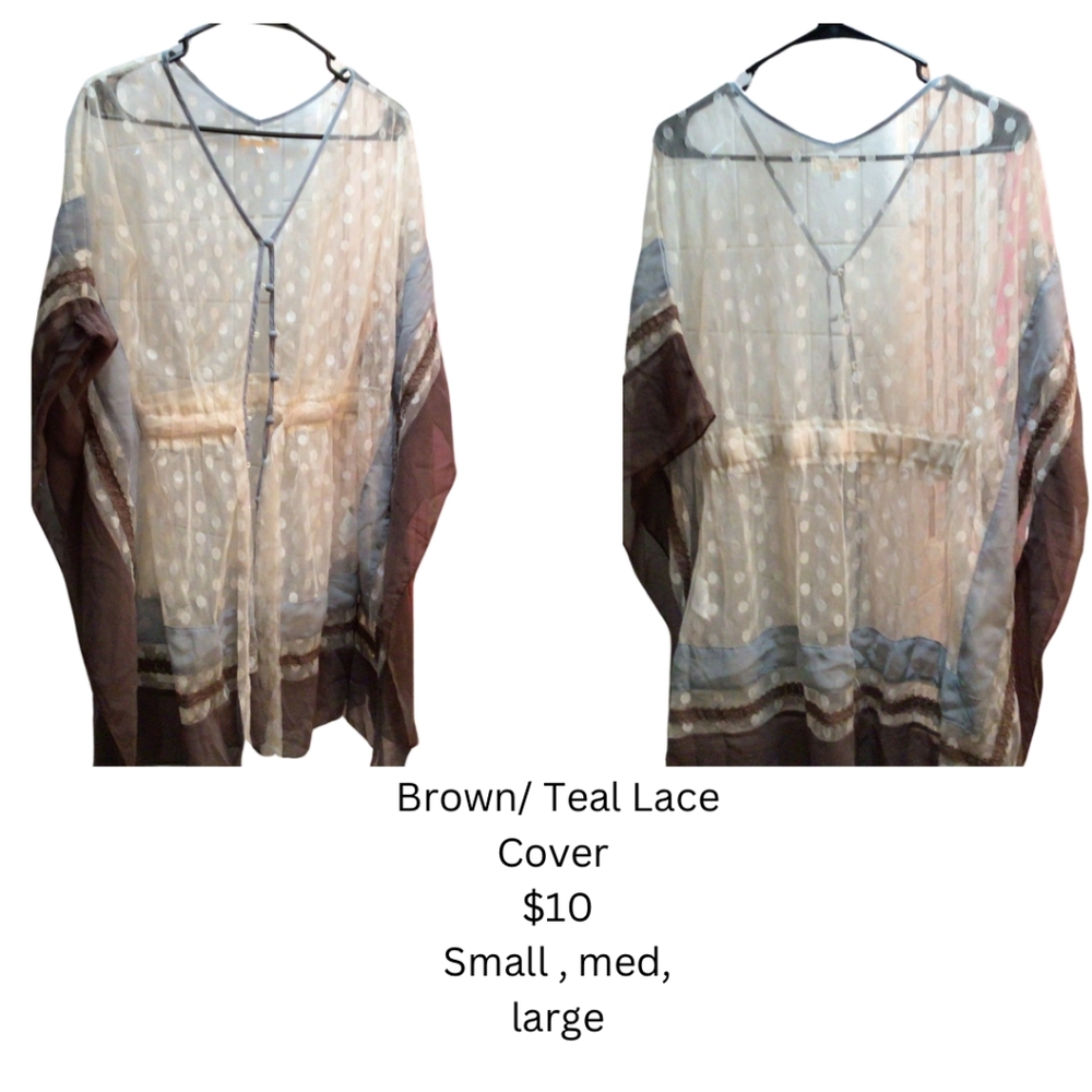 Shaw Brown/Teal Lace with button frontand tie. Multiple Sizes. Brand Ryu